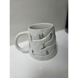 Festive Voice Limited Edition Holiday Skiers White Ceramic Mug 2025 - 12.8oz